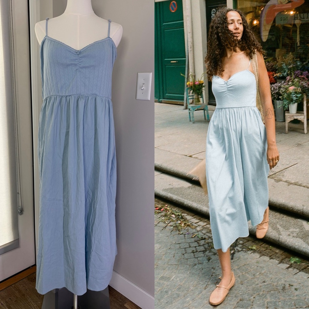 Christy Dawn Light Blue Cotton Midi Dress